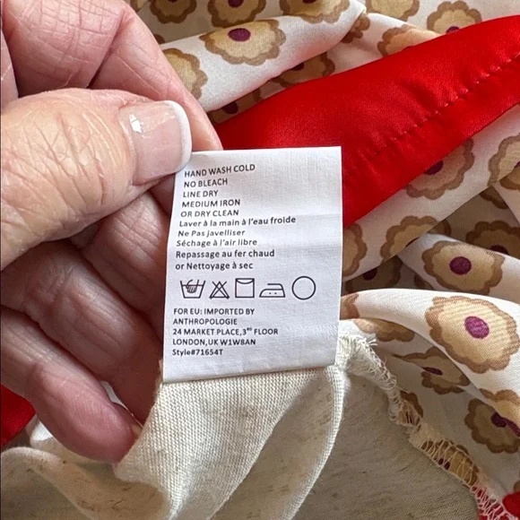 Anthro TINY Floral Ruched Dolman Sleeve Blouse size L - Picture 14 of 15